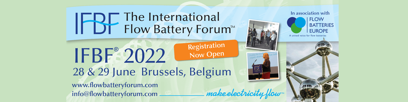 Register for the International Flow Battery Forum (28-29 June 2022)