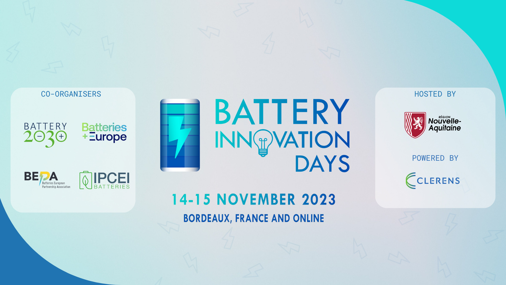 Battery Innovation Days: 14 – 15 November 2023, Bordeaux, France